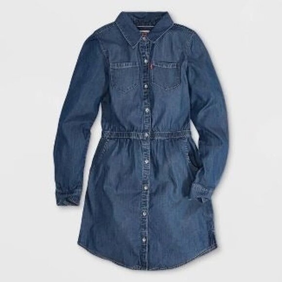 Levi's Girls' Dark Wash Shirtdress - Picture 1 of 3